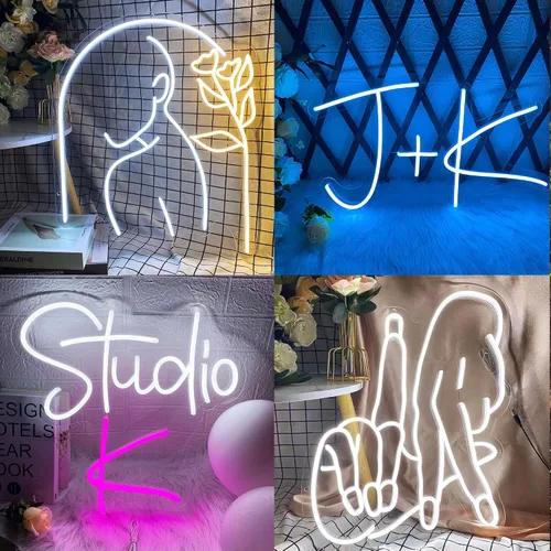 Miniatura 6 de Letreros de neón personalizados para decoración de pared, letrero de luces LED grandes de neón, letrero de neón personalizable para decoración