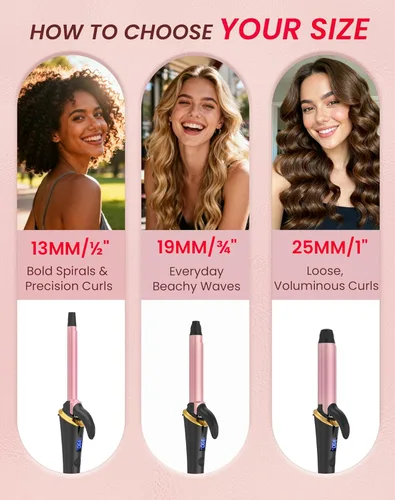 Miniatura 8 de Ukliss Mini rizador de 1/2 pulgada, rizador de barril pequeño de viaje para cabello corto y flequillo, calor rápido de 30 segundos, 5 ajustes
