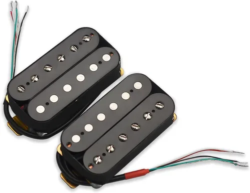 Miniatura 6 de SAPHUE Pastillas Humbucker para guitarra eléctrica de doble bobina para guitarra puente y pastillas para el cuello (negro)