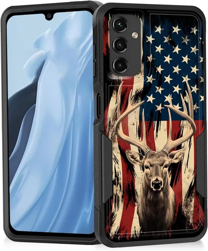 Miniatura 112 de Funda para Galaxy A14 5G, resistente de doble capa híbrida de policarbonato duro, goma suave, a prueba de golpes, funda protectora resistente