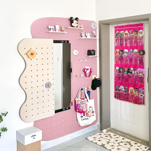 Miniatura 2 de Organizador de almacenamiento de juguetes para colgar sobre la puerta (24 bolsillos), compatible con muñecas sorpresa LOL OMG