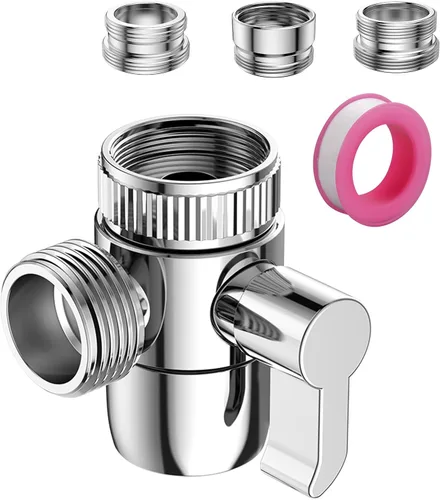 Válvula desviadora de grifo con aireador, válvula desviadora de 3 vías para ducha de mano, divisor de grifo de fregadero para cocina y baño, con