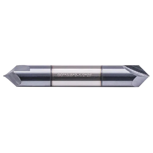 Miniatura 2 de BestParts Fresa de extremo de carburo sólido de alto rendimiento, fresadora de chaflán - extremo doble - recubierto AlTiN, 2 flautas, ángulo