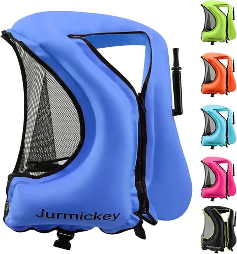 Miniatura 8 de Chaleco de esnórquel para adultos, chaleco inflable de esnórquel para hombres y mujeres, chaqueta de natación portátil y chaleco de flotabilidad