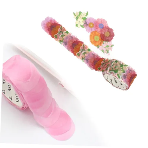 Miniatura 8 de EXCEART 3 calcomanías florales de cinta washi, álbumes de recortes, cinta de pétalos, calcomanías decorativas para manualidades y bricolaje 3