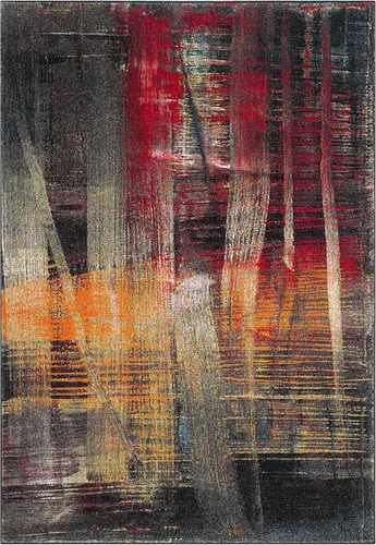 SAFAVIEH Porcello Collection - Alfombra decorativa de 2 pies 3 pulgadas x 4 pies, multicolor, diseño abstracto moderno, no desprende pelusa y de