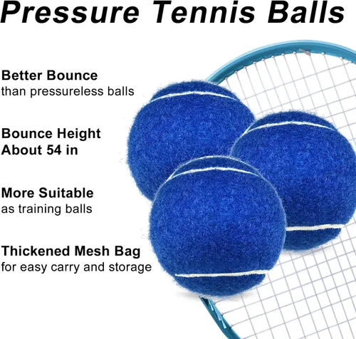 Miniatura 6 de Pelotas de tenis, 6 unidades, pelotas de tenis de entrenamiento, vienen con bolsa de malla para un fácil transporte, para principiantes, de alta