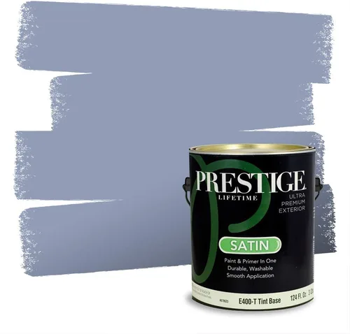 Miniatura 1645 de Pintura Exterior + imprimación PRESTIGE, todo-en-uno, 1 galón, acabado mate, color comparable al Valspar* Royal Gray* VS151-Gris real