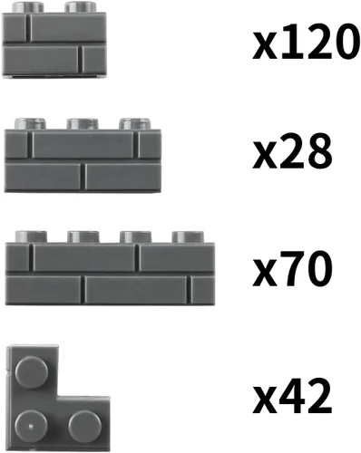 Miniatura 3 de Juego de ladrillos de perfil de mampostería a granel de 260 piezas de bloques de construcción para pared de construcción de casas, piezas MOC