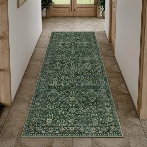 Miniatura 116 de HUGEAR 8x10 Alfombras lavables a máquina color marrón para pasillo, alfombra grande de área interior, alfombra de acento floral, alfombra de pelo