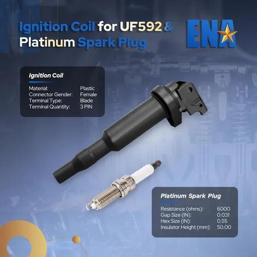 Miniatura 4 de ENA Juego de 8 bobinas de encendido y 8 bujías iridio platino compatibles con BMW 135i 135is 335i 435i 535i 640i 740i 740Li M235i X3 X5 X6 3.0L 4.4L