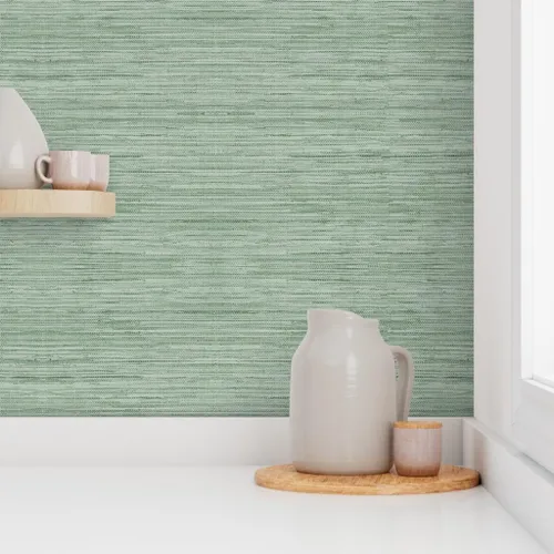 Miniatura 8 de Papel tapiz autoadhesivo para despegar y pegar, papel tapiz de imitación verde salvia suave con textura de aspecto costero extraíble Spoonflower