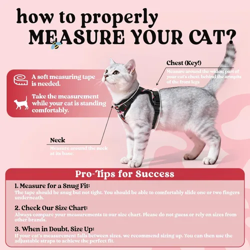 Miniatura 2 de rabbitgoo Cat Harness and Leash Set, Escape Proof Vest, XXS, Berry Pounce Soft Breathable Mesh, No-choke Adjustable Fit, Snap Buckles, Sturdy