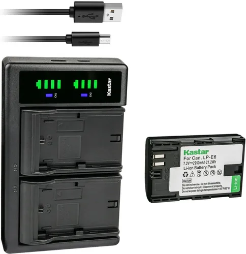 Miniatura 8 de Kastar Cargador de batería USB LP-E6 LTD2 para Canon LP-E6N, LP-E6NH, Canon EOS 6D, EOS 6D Mark II, EOS 7D, EOS 7D SV, EOS 7D Mark II, EOS 60D, EOS