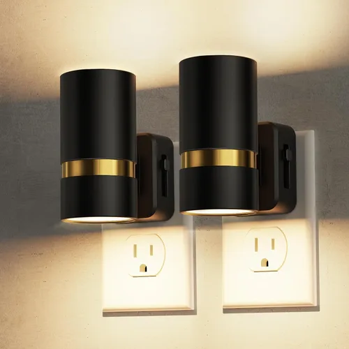 Miniatura 12 de L LOHAS LED Luz nocturna, luces nocturnas enchufables a la pared, sensor de atardecer a amanecer, blanco suave de 3000 K, brillo ajustable, luz