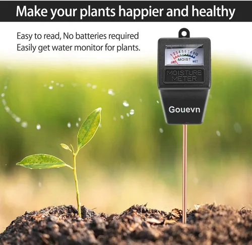 Miniatura 2 de Gouevn Medidor de humedad del suelo, medidor de humedad para plantas en interiores y exteriores, sensor de humedad higrómetro, probador de suelo
