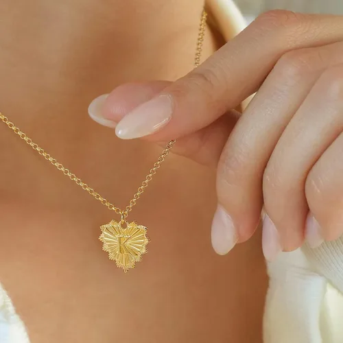 Miniatura 4 de fonkup Collares con iniciales para mujer, collar de corazón en capas para mujer, de moda, gargantilla de perlas delicadas, collar de letras