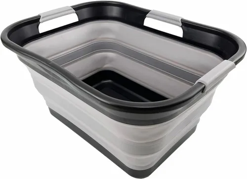New SAMMART - Cesta plegable de plástico para la ropa sucia de 30 L (8 galones) - Contenedor plegable de almacenamiento desplegable - Cesta de