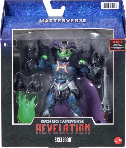 Miniatura 2 de Masters of the Universe Revelation Skelegod Figura de acción MOTU de 9 pulgadas, figura de batalla para niños de 6 años y mayores y coleccionistas