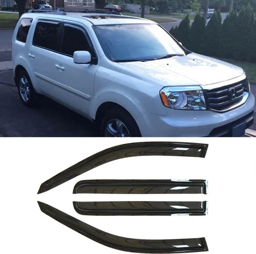 Miniatura 17 de Deflector de ventilación de viento para ventana lateral para Honda CR-V 1997-2001, 4 piezas de cinta de canal exterior para protección de lluvia
