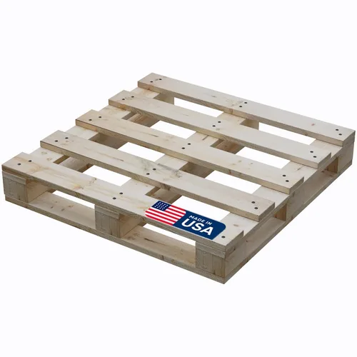 Treaton, Heavy-Duty Wooden Pallet, 48 x 48 x 5 Inch, 4-Way Entry, Industrial-Grade Hardwood, Durable, Reusable, Stackable, Easy Handling for