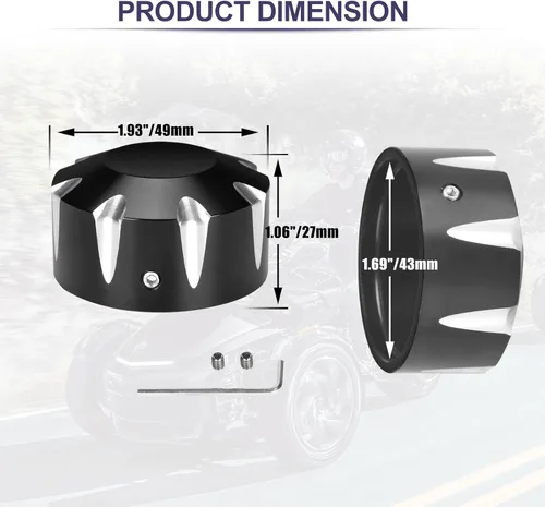 Miniatura 6 de Cubiertas de eje delantero Tuercas para accesorios de triciclo Can Am Spyder, tapas de eje de rueda delantera de aluminio para Can-Am Spyders 2018