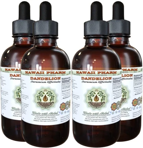 Miniatura 9 de Hawaii Pharm Extracto líquido sin alcohol de diente de león, diente de león (Taraxacum Officinale) Suplemento herbario natural de glicerita de hoja
