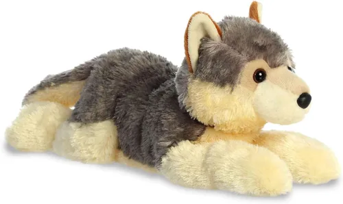 Aurora® Adorable animal de peluche Grand Flopsie™ Wily Wolf, facilidad juguetona, compañeros atemporales, color gris, 16.5 pulgadas