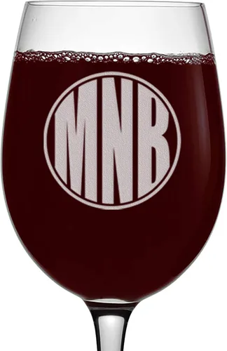 Miniatura 25 de Copa de vino personalizada sin tallo, grabada para el Día de la Madre, monograma circular, copa de vino personalizada para mamá, copas de vino