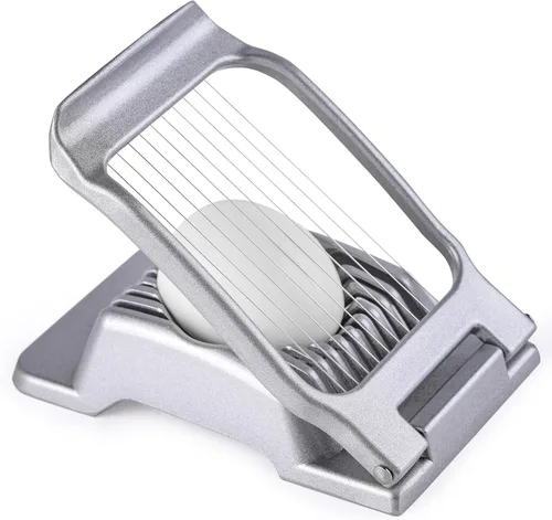 Yuzxaun Cortador de Huevos para Huevos Duros, Alambre de Acero Inoxidable, Cortador de Huevos de Aluminio Resistente Apto para Lavavajillas para