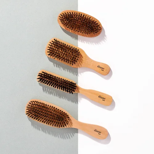Miniatura 5 de Diane Cepillo de cerdas de jabalí reforzadas para hombres y peluqueros, cerdas duras para cabello grueso a grueso, uso para desenredar, alisar