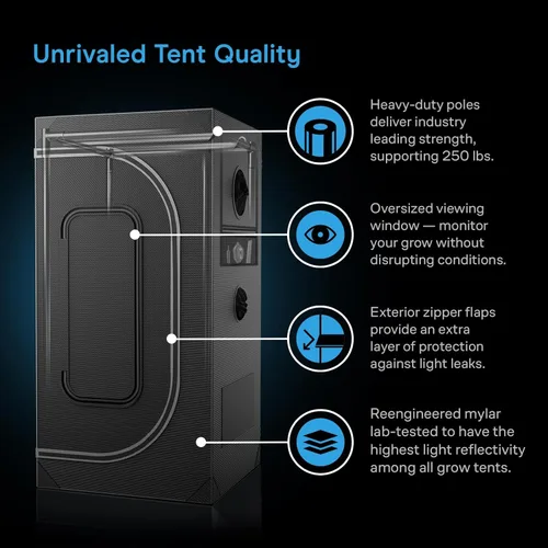 Miniatura 6 de AC Infinity Advance Grow System 3x3, Kit de 3 Plantas, Kit de Carpa de Cultivo Integrada con WiFi, Automatiza Ventilación, Circulación, Programa Luz