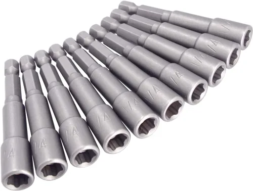 Wolfride Juego de destornilladores de tuerca eléctrica, juego de llaves hexagonales magnéticas de 1/4 pulgadas, adaptador de cambio rápido