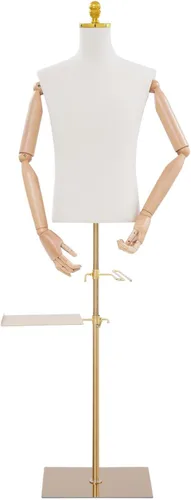 Miniatura 24 de Maniquí masculino con forma de cuerpo de maniquí, 27.5 a 51 pulgadas de altura ajustable de media longitud, modelo de ropa para exhibición