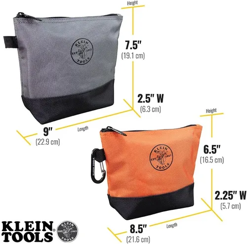 Miniatura 4 de Klein Tools 55470 - Bolsa utilitaria, bolsas de herramientas con cremallera de pie, tejido balístico resistente 1680d, parte inferior reforzada