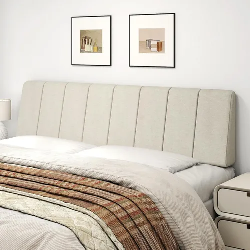 Miniatura 21 de Cabecero Tamaño Queen Solamente - Sin Ensamblaje, Cabecero Tapizado Tamaño Queen Tela de Lino Estilo Moderno Cabeceros para Cama Ajustable Negro