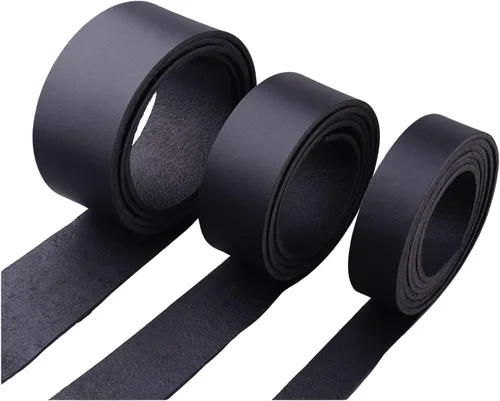 Miniatura 6 de ELW Negro Latigo Leather 9-10oz (0.142-0.157 in) correas, cinturones, tiras 1-1/2" (3.8cm) de ancho x 72" (1.83m) de largo cuero de grano completo