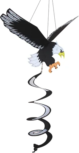 In the Breeze 4286 — Eagle Twister — Hilandero único para decoración de pájaros colgantes al aire libre para porches, patios, cubiertas