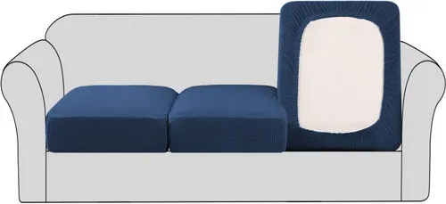 Miniatura 48 de H.VERSAILTEX - Fundas elásticas para cojín de sofá individual, fundas de asiento para silla de sofá, protector de cojín con tejido jacquard de sarga