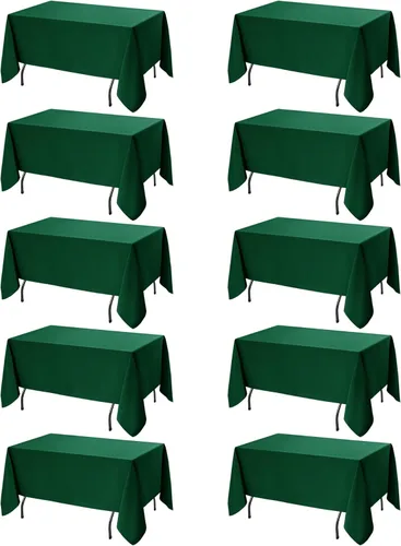 Miniatura 43 de Paquete de 6 manteles negros para mesas cuadradas, 54 x 54 pulgadas, tela de poliéster resistente a las manchas para mesas de 2 pies, manteles