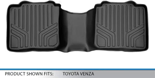 Miniatura 3 de SMARTLINER Alfombrillas de piso de ajuste personalizado, forro de segunda fila, color negro para Toyota Venza 2009-2015