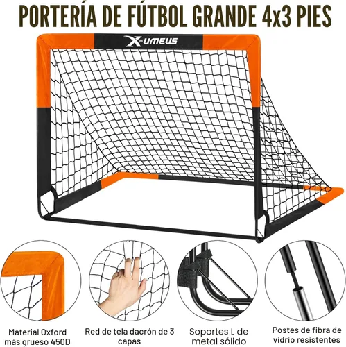 Miniatura 3 de Kids Soccer Goals for Backyard Set of 2, 4 x 3 ft/6 x 4 Toddler Soccer Goal Training Equipment with Soccer Ball, Cones, Pop Up Soccer Net for Kids