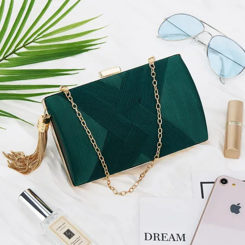 Miniatura 5 de Bolso de mano para mujer, bolso de noche con flecos, bolso de mano para mujer, bolso de mano de boda, bolso de mano con cadena, bolso cruzado