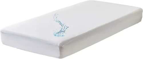 Miniatura 10 de Kingnex Protector de colchón tamaño individual, impermeable, suave, estilo sábana bajera con falda elástica