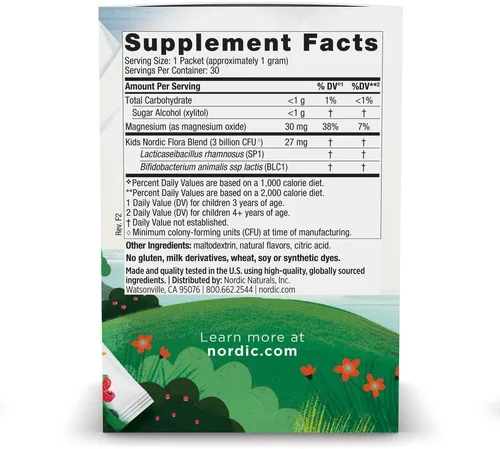Miniatura 2 de Nordic Naturals Polvo probiótico de fusión rápida para niños, bayas mixtas, 30 paquetes, 3 mil millones de UFC, bienestar digestivo, apoyo