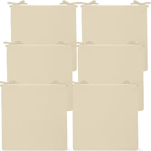 Preboun Paquete de 6 Cojines para Sillas de Exterior 19" x 19" x 3" Patio Impermeables Resistentes a la Decoloración Cojines de Asiento con Lazos