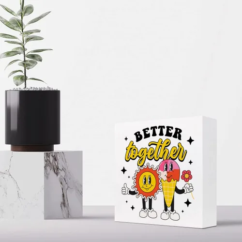 Miniatura 5 de Better Together - Cartel de madera de verano para el hogar, dormitorio, oficina, granja, estantería, decoración de escritorio de pared