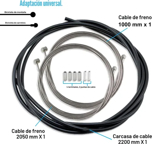 Miniatura 2 de SHIMANO Juego de cables de freno estándar universal, para MTB o bicicletas de carretera
