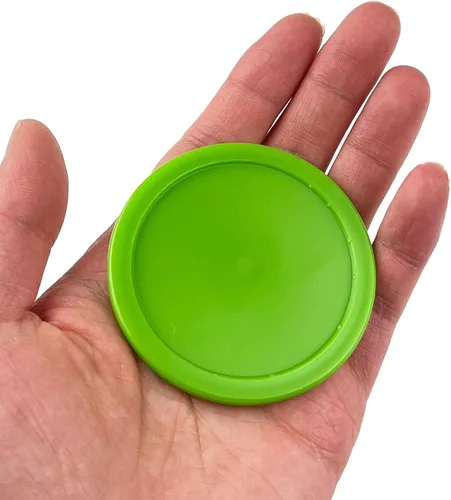 Miniatura 3 de Paquete de 12 discos de hockey de aire de 2.5 pulgadas para mesa de tamaño pequeño Verde