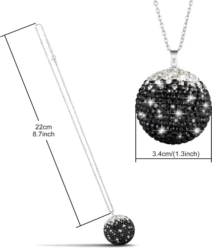 Miniatura 2 de WINKA Bola de cristal brillante para decoración del espejo retrovisor del automóvil, adorno colgante de diamantes de imitación para decoración